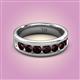 2 - Irvin 1.25 ctw Red Garnet 7 stone Comfort Fit Men Wedding Band (6 mm) 