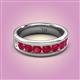2 - Irvin 1.19 ctw Ruby 7 stone Comfort Fit Men Wedding Band (6 mm) 