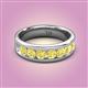 2 - Irvin 1.19 ctw Yellow Sapphire 7 stone Comfort Fit Men Wedding Band (6 mm) 
