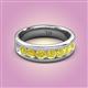 2 - Irvin 1.12 ctw Yellow Diamond 7 stone Comfort Fit Men Wedding Band (6 mm) 