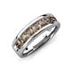 3 - Irvin 1.12 ctw Smoky Quartz 7 stone Comfort Fit Men Wedding Band (6 mm) 