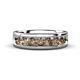 1 - Irvin 1.12 ctw Smoky Quartz 7 stone Comfort Fit Men Wedding Band (6 mm) 
