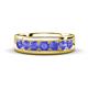 1 - Irvin 1.12 ctw Tanzanite 7 stone Comfort Fit Men Wedding Band (6 mm) 