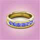 2 - Irvin 1.12 ctw Tanzanite 7 stone Comfort Fit Men Wedding Band (6 mm) 