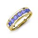 3 - Irvin 1.12 ctw Tanzanite 7 stone Comfort Fit Men Wedding Band (6 mm) 