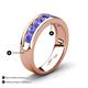 4 - Irvin 1.12 ctw Tanzanite 7 stone Comfort Fit Men Wedding Band (6 mm) 
