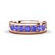 1 - Irvin 1.12 ctw Tanzanite 7 stone Comfort Fit Men Wedding Band (6 mm) 