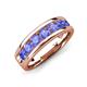 3 - Irvin 1.12 ctw Tanzanite 7 stone Comfort Fit Men Wedding Band (6 mm) 