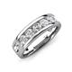 3 - Irvin 1.19 ctw White Sapphire 7 stone Comfort Fit Men Wedding Band (6 mm) 