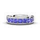 1 - Irvin 1.12 ctw Tanzanite 7 stone Comfort Fit Men Wedding Band (6 mm) 