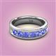 2 - Irvin 1.12 ctw Tanzanite 7 stone Comfort Fit Men Wedding Band (6 mm) 