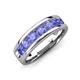 3 - Irvin 1.12 ctw Tanzanite 7 stone Comfort Fit Men Wedding Band (6 mm) 