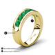 4 - Irvin 1.19 ctw Emerald 7 stone Comfort Fit Men Wedding Band (6 mm) 