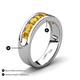 4 - Irvin 1.05 ctw Citrine 7 stone Comfort Fit Men Wedding Band (6 mm) 