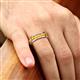 5 - Irvin 1.05 ctw Citrine 7 stone Comfort Fit Men Wedding Band (6 mm) 