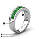 4 - Irvin 1.25 ctw Green Garnet 7 stone Comfort Fit Men Wedding Band (6 mm) 