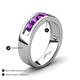 4 - Irvin 0.75 ctw Amethyst 5 stone Comfort Fit Men Wedding Band (6 mm) 