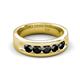 5 - Irvin 0.85 ctw Black Diamond 5 stone Comfort Fit Men Wedding Band (6 mm) 