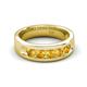 5 - Irvin 0.75 ctw Citrine 5 stone Comfort Fit Men Wedding Band (6 mm) 