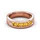5 - Irvin 0.75 ctw Citrine 5 stone Comfort Fit Men Wedding Band (6 mm) 