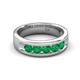5 - Irvin 0.85 ctw Emerald 5 stone Comfort Fit Men Wedding Band (6 mm) 