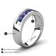 4 - Irvin 0.75 ctw Iolite 5 stone Comfort Fit Men Wedding Band (6 mm) 
