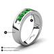 4 - Irvin 0.89 ctw Green Garnet 5 stone Comfort Fit Men Wedding Band (6 mm) 