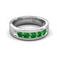 5 - Irvin 0.89 ctw Green Garnet 5 stone Comfort Fit Men Wedding Band (6 mm) 