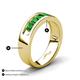 4 - Irvin 0.89 ctw Green Garnet 5 stone Comfort Fit Men Wedding Band (6 mm) 