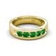 5 - Irvin 0.89 ctw Green Garnet 5 stone Comfort Fit Men Wedding Band (6 mm) 
