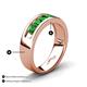 4 - Irvin 0.89 ctw Green Garnet 5 stone Comfort Fit Men Wedding Band (6 mm) 