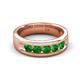 5 - Irvin 0.89 ctw Green Garnet 5 stone Comfort Fit Men Wedding Band (6 mm) 