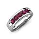 3 - Irvin 0.89 ctw Rhodolite Garnet 5 stone Comfort Fit Men Wedding Band (6 mm) 