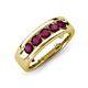 3 - Irvin 0.89 ctw Rhodolite Garnet 5 stone Comfort Fit Men Wedding Band (6 mm) 