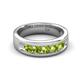 5 - Irvin 0.89 ctw Peridot 5 stone Comfort Fit Men Wedding Band (6 mm) 