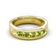 5 - Irvin 0.89 ctw Peridot 5 stone Comfort Fit Men Wedding Band (6 mm) 