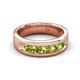 5 - Irvin 0.89 ctw Peridot 5 stone Comfort Fit Men Wedding Band (6 mm) 