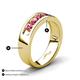 4 - Irvin 0.75 ctw Pink Tourmaline 5 stone Comfort Fit Men Wedding Band (6 mm) 