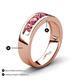 4 - Irvin 0.75 ctw Pink Tourmaline 5 stone Comfort Fit Men Wedding Band (6 mm) 