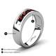 4 - Irvin 0.89 ctw Red Garnet 5 stone Comfort Fit Men Wedding Band (6 mm) 