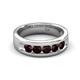 5 - Irvin 0.89 ctw Red Garnet 5 stone Comfort Fit Men Wedding Band (6 mm) 
