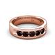 5 - Irvin 0.89 ctw Red Garnet 5 stone Comfort Fit Men Wedding Band (6 mm) 