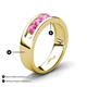 4 - Irvin 0.85 ctw Pink Sapphire 5 stone Comfort Fit Men Wedding Band (6 mm) 