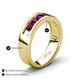 4 - Irvin 0.89 ctw Rhodolite Garnet 5 stone Comfort Fit Men Wedding Band (6 mm) 