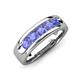 3 - Irvin 0.80 ctw Tanzanite 5 stone Comfort Fit Men Wedding Band (6 mm) 