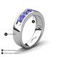 4 - Irvin 0.80 ctw Tanzanite 5 stone Comfort Fit Men Wedding Band (6 mm) 