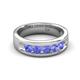 5 - Irvin 0.80 ctw Tanzanite 5 stone Comfort Fit Men Wedding Band (6 mm) 