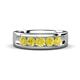 1 - Irvin 0.80 ctw Yellow Diamond 5 stone Comfort Fit Men Wedding Band (6 mm) 