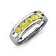3 - Irvin 0.80 ctw Yellow Diamond 5 stone Comfort Fit Men Wedding Band (6 mm) 