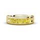 1 - Irvin 0.80 ctw Yellow Diamond 5 stone Comfort Fit Men Wedding Band (6 mm) 